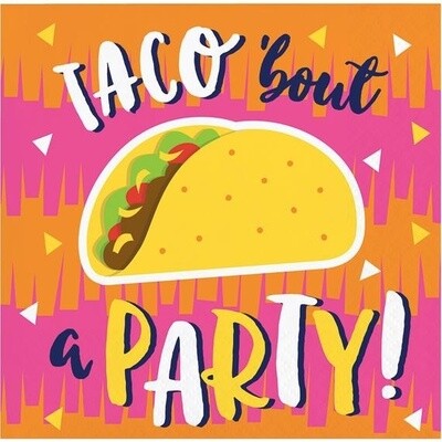 Napkins - Bev - Fiesta Fun Taco - 16pkg - 2ply