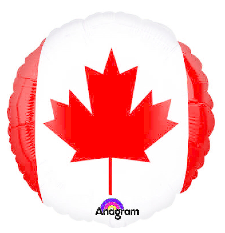 Foil Balloon - Maple Leaf  Canada - 18&quot;