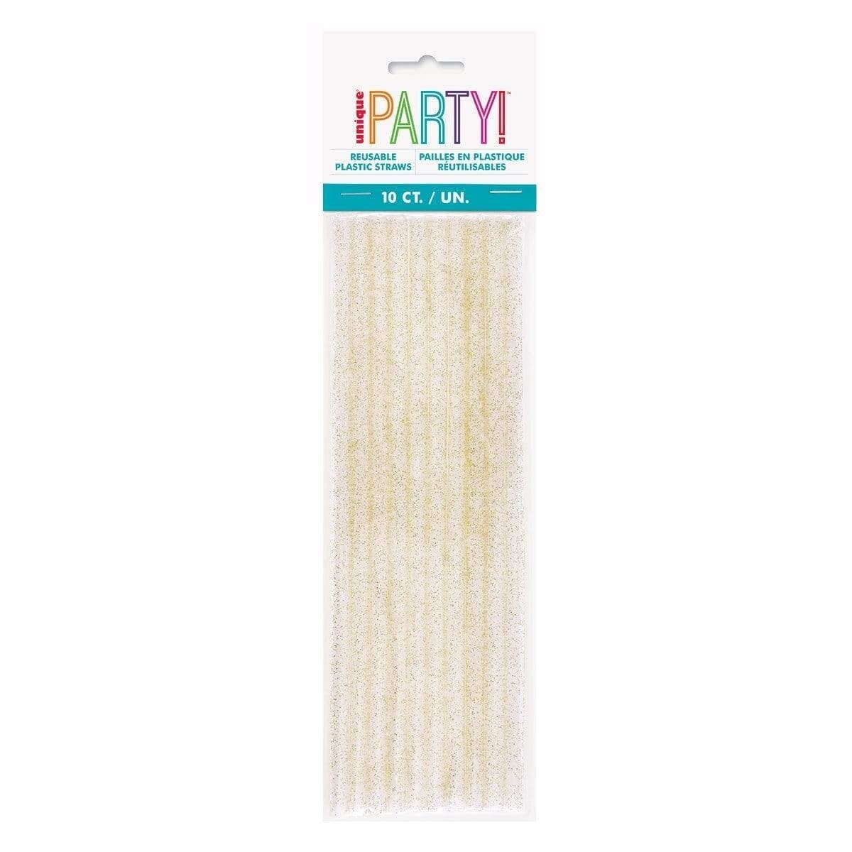 Straws - Reusable - Plastic - 10pkg
