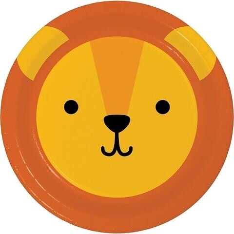 Plates - LN - Lion Animal Faces - 8pkg