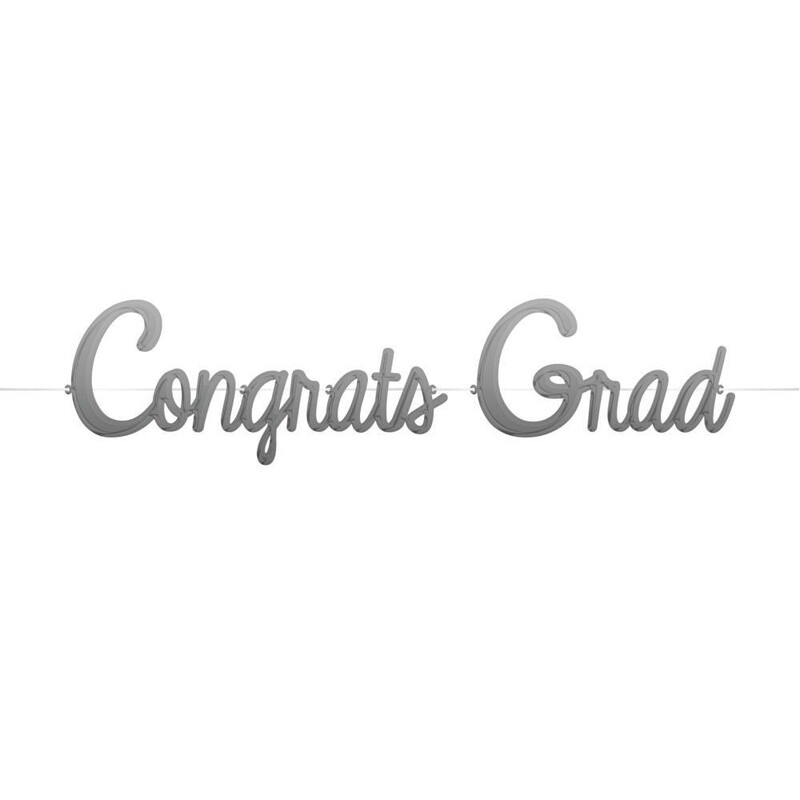 Foil Balloon Banner - Congrats Grad - 16&#39;&#39; x 8ft