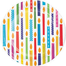 Plates - BV - Bright Birthday - 7&quot; - 8pkg