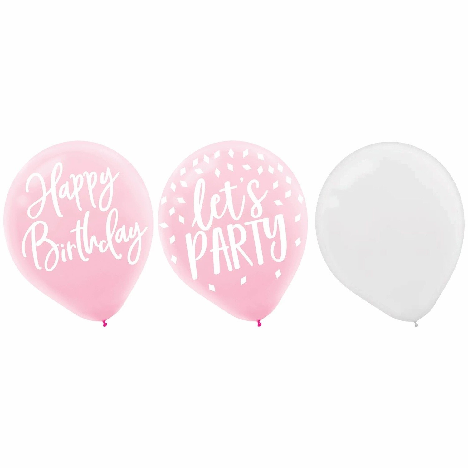 Balloons Latex - Blush BDAY - 12&quot; - 15 pk