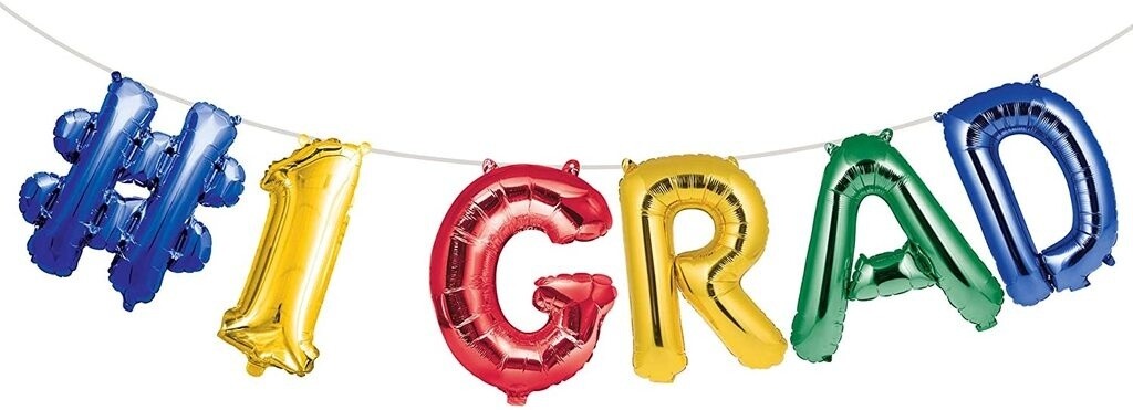Foil Balloon Banner- #1 Grad - Multicolor