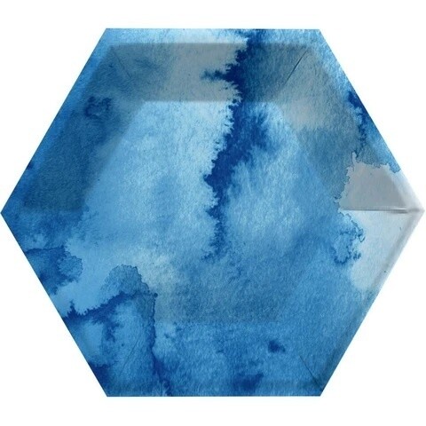 Plates - Blue Marble - Hexagon - 8 PK - 8&quot;