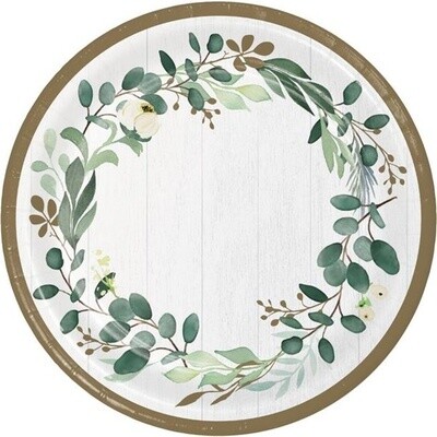 Plates - LN - Eucalyptus Greens - 9&quot; - 8 PK