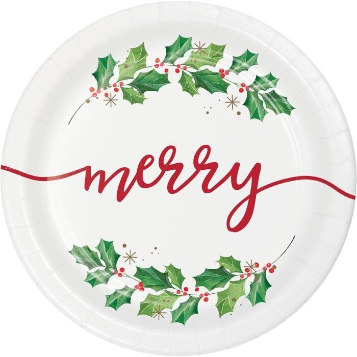 Plates - LN - Seasons Greetings - 8pk - 9&quot;