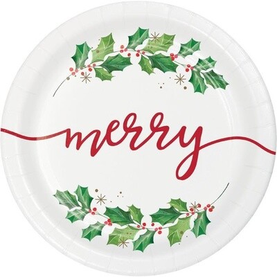 Plates - LN - Seasons Greetings - 8pk - 9&quot;