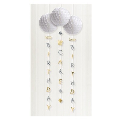 Decorations - Hanging Honeycomb - Birthday - 3PCS