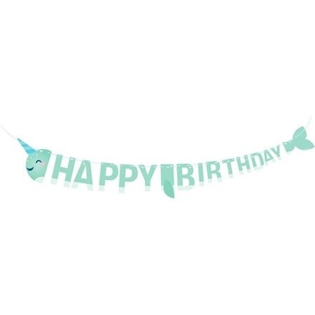 Shaped Ribbon Banner - Narwhal Party - 1pc