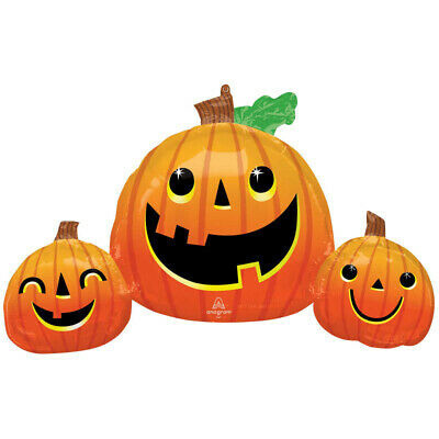 Foil Balloon - Smiley Pumpkin Trio - 35&quot;