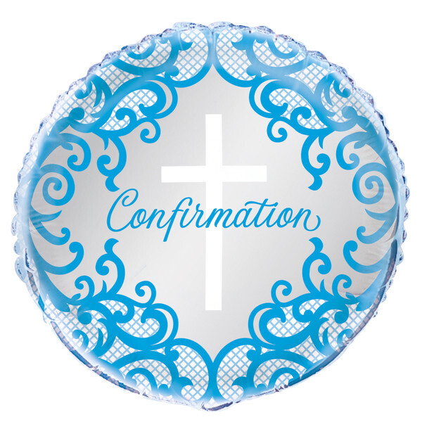 Foil Balloon - Blue Cross Confirmation - 18&#39;&#39; - 1pc
