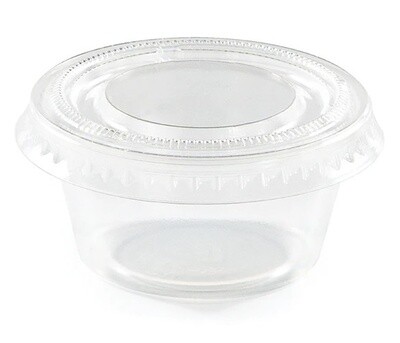 Portion Cups with lids - Plastic - 2 oz. - 24 PK