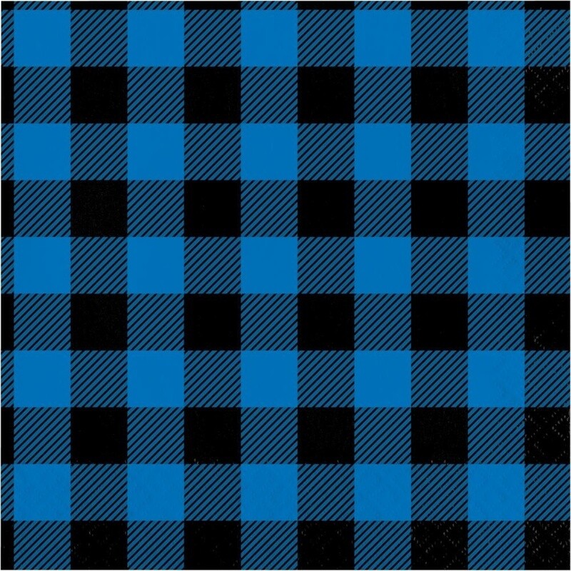 Napkins - LN - Blue Black Buffalo Plaid - 2PLY - 16PK