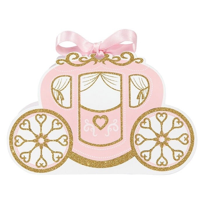 Favor Boxes - Carriage with Glitter - 8 PCS