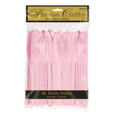 Premium Plastic Knives - Blush Pink - 48pc