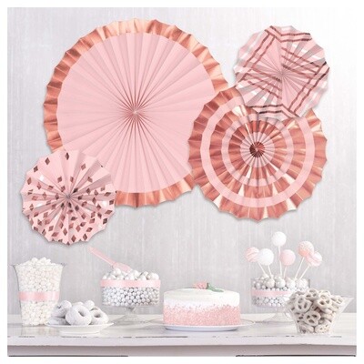 Paper Fans - Blush Birthday - 4 PCS