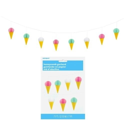 Honeycomb Garland - Ice Cream - 7ft