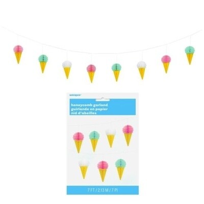 Honeycomb Garland - Ice Cream - 7ft