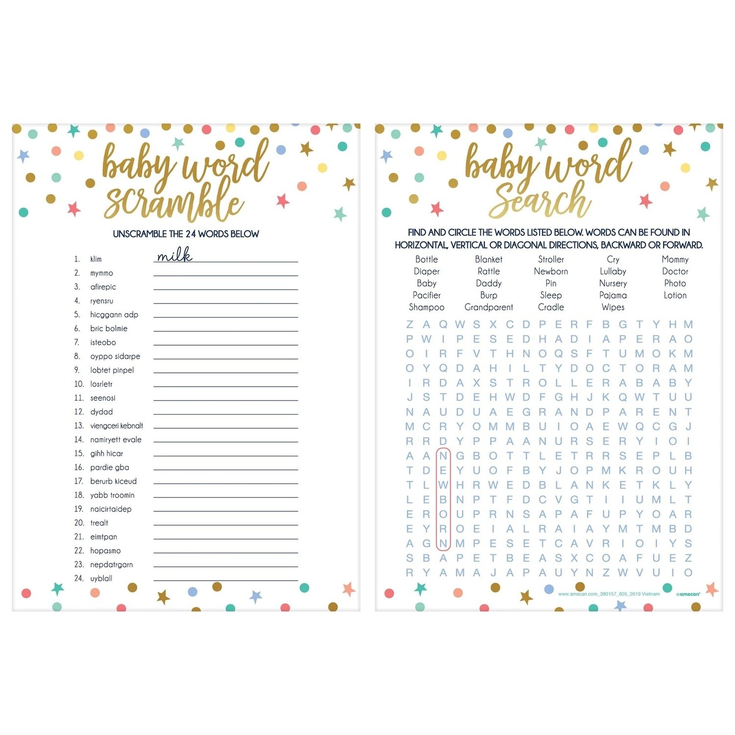 Games - Baby Words - 24pcs