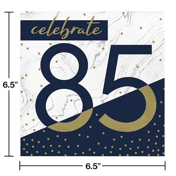 Napkins - LN - Navy &amp;  Gold Milestone - 85 - 16PK