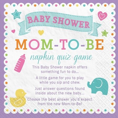 Napkins - Bev - Baby Shower - Quiz Game - 40pkg