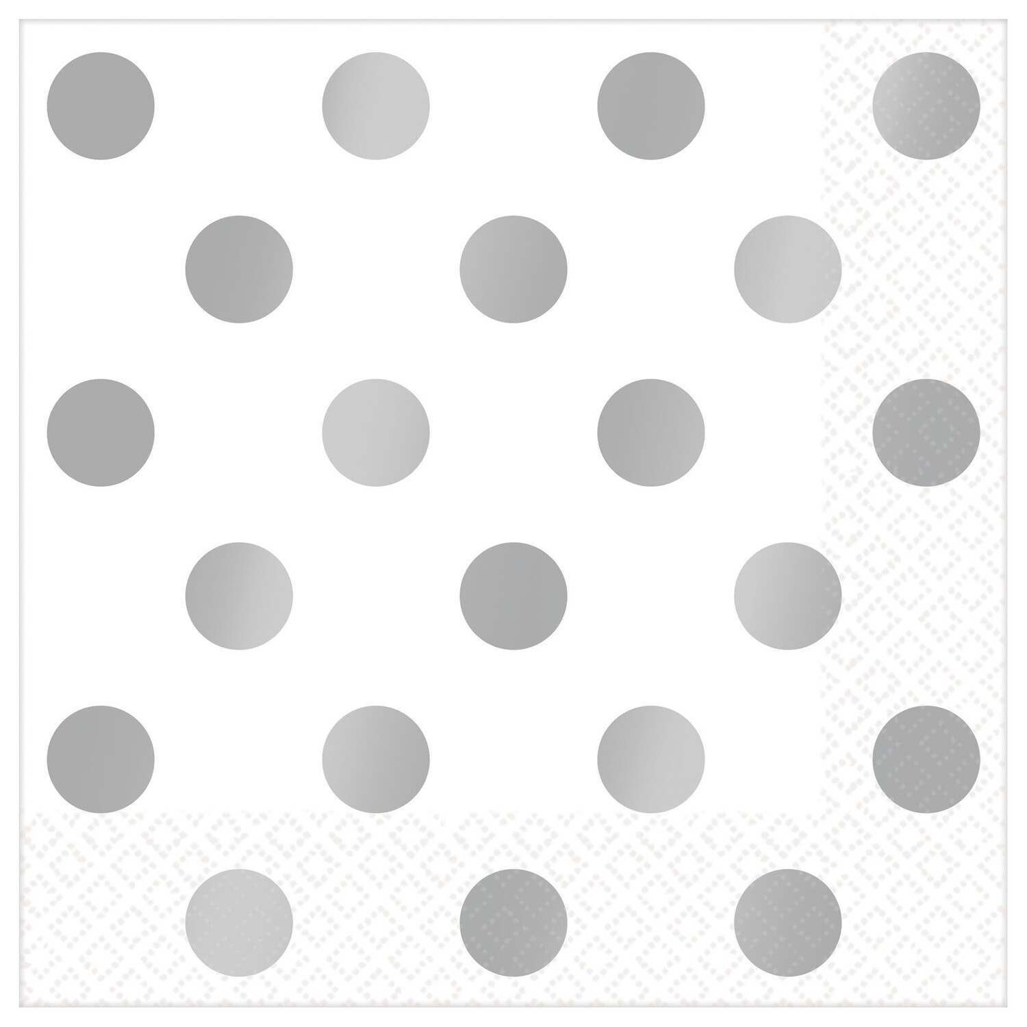 Napkins - LN - Metallic Dots - Silver - 16pkg - 2ply