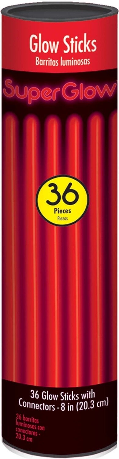 Glow Sticks - Red - 36 pcs