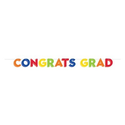 Banner - Rainbow Grad - Congrats Grad (8ftX6&quot;)