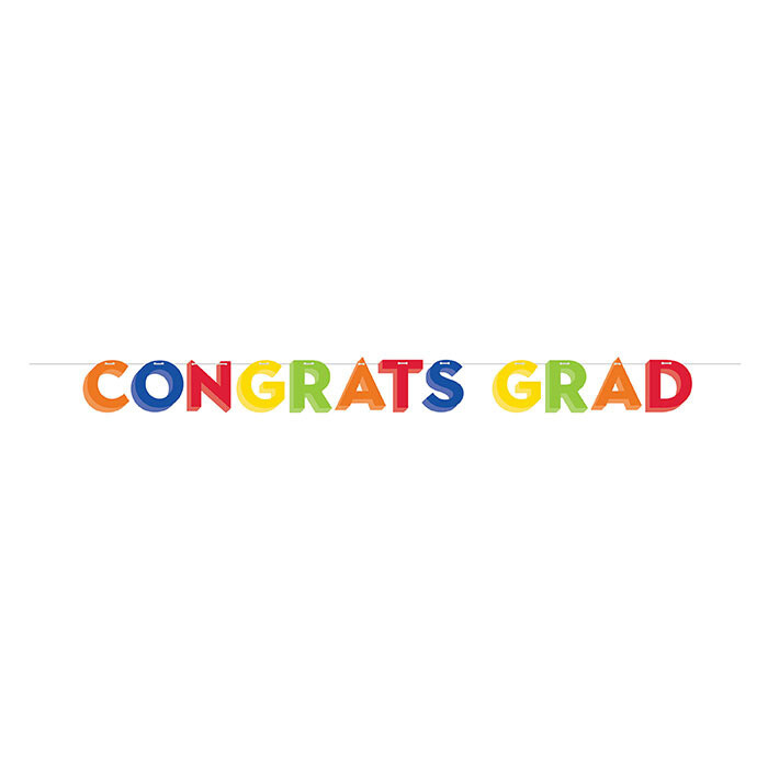Banner - Rainbow Grad - Congrats Grad  (8ftX6&quot;)