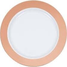 Plates - Plastic Rose Gold Rim - 10PK