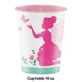 Cup - Plastic - Floral Fairy Sparkle - 16oz