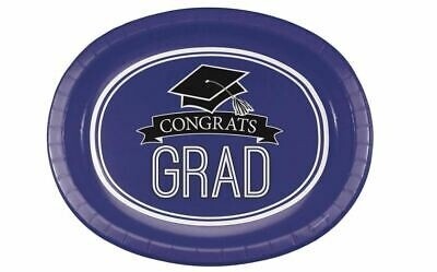 Plates - Oval - Grad - School Spirit Purple - 8pcs