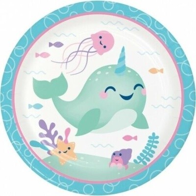 Plates - LN - Narwhal Party - 8pkg