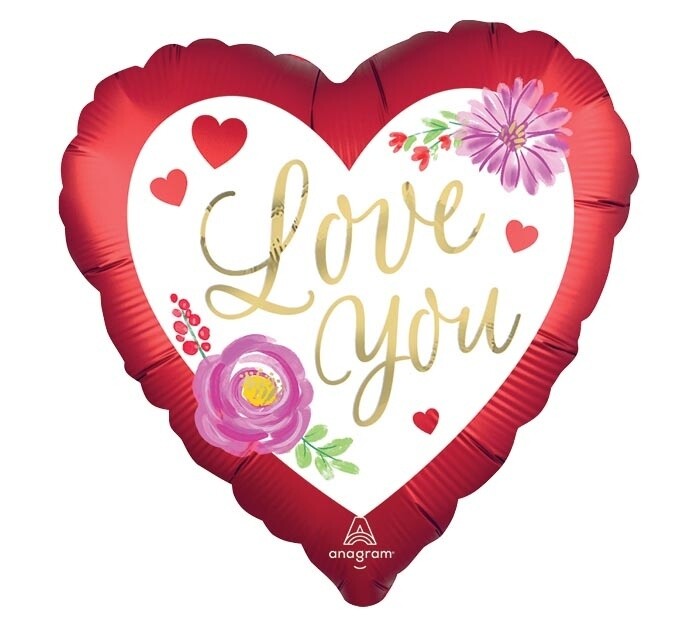 Foil Balloon - Satin Love You Watercolour