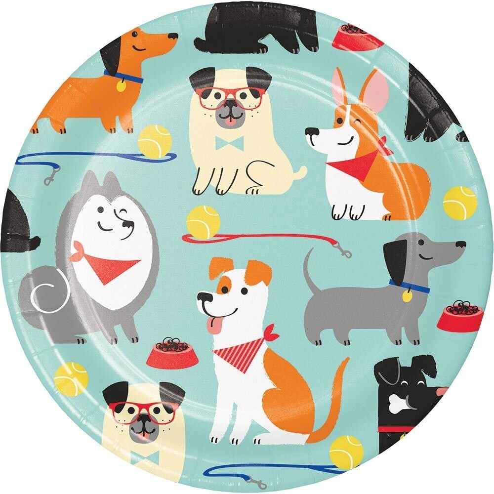 Plates - Bev - Dog party - 8pk