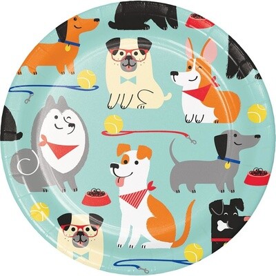 Plates - Bev - Dog party - 8pk