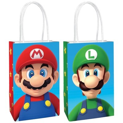 Super Mario Brothers™ Printed Paper Kraft Bag - 8 pk
