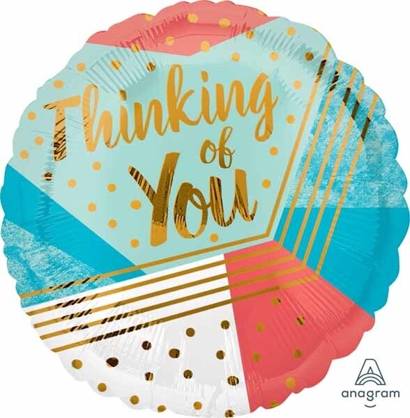 THINK OF U GEOMETRIC 18&quot; RND FOIL BALLOON