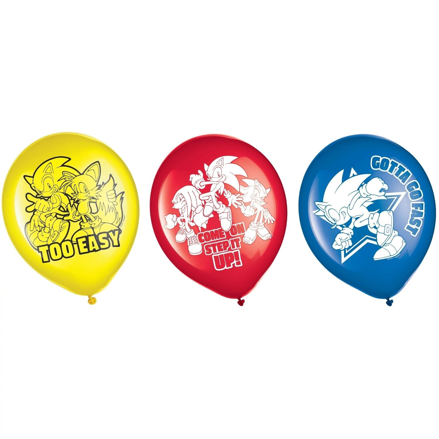 Latex Balloons - Sonic - 12&#39;&#39; - 6pkg