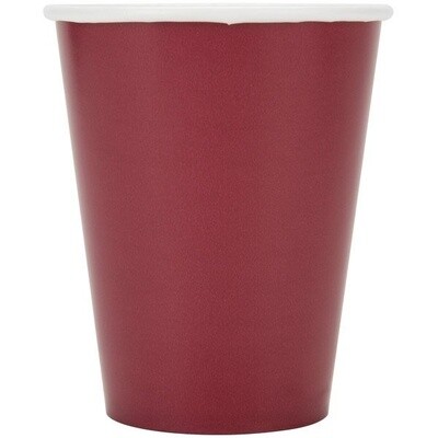 Paper cups Burgundy - 24 pcs - 9OZ.