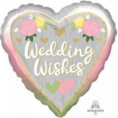 Foil Balloon - Wedding Wishes - 18&quot;