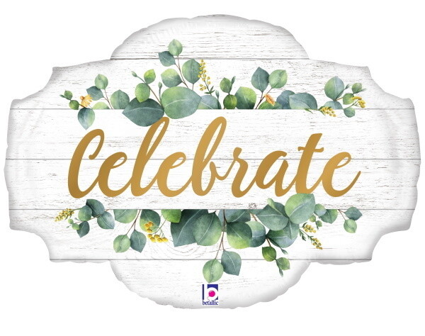 RUSTIC CELEBRATE 32&quot; SHAPE FOIL BALLOON