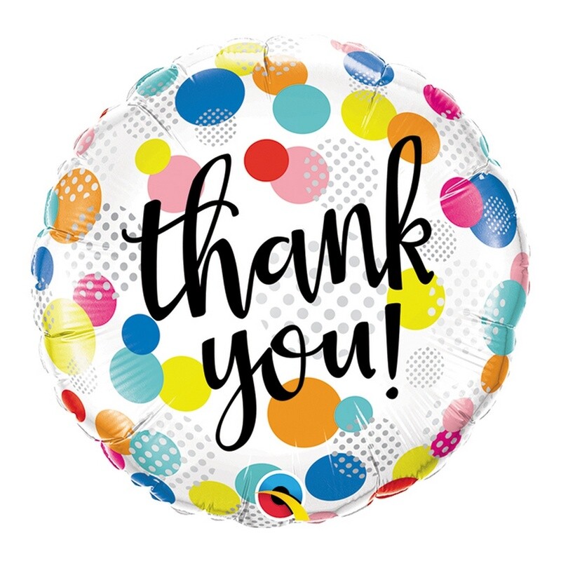 Foil Balloon - Thank You Dots on Dots - 18&#39;&#39;