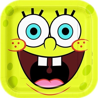 Plates - LN - Spongebob  - 9&quot; -  8Pk