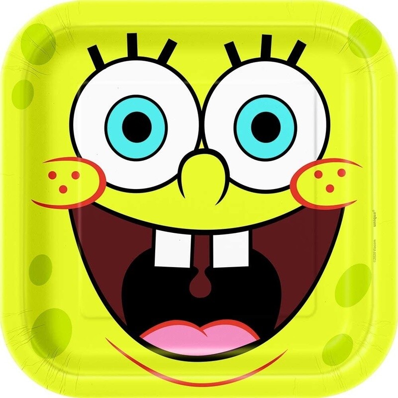 Plates - LN - Spongebob  - 9&quot; -  8Pk