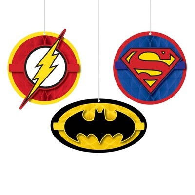 Honeycomb Decorations - Justice League - 3pcs