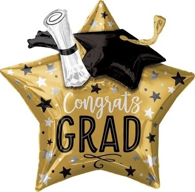 Foil  Balloon - Congrats Grad - 3D