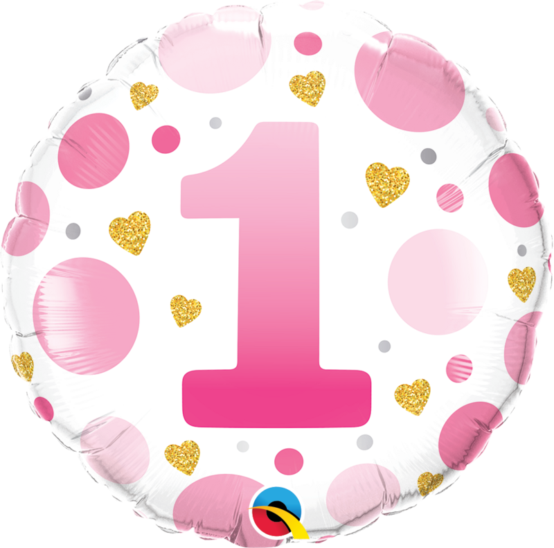 Foil Balloon - # 1 - Pink - 18&quot;