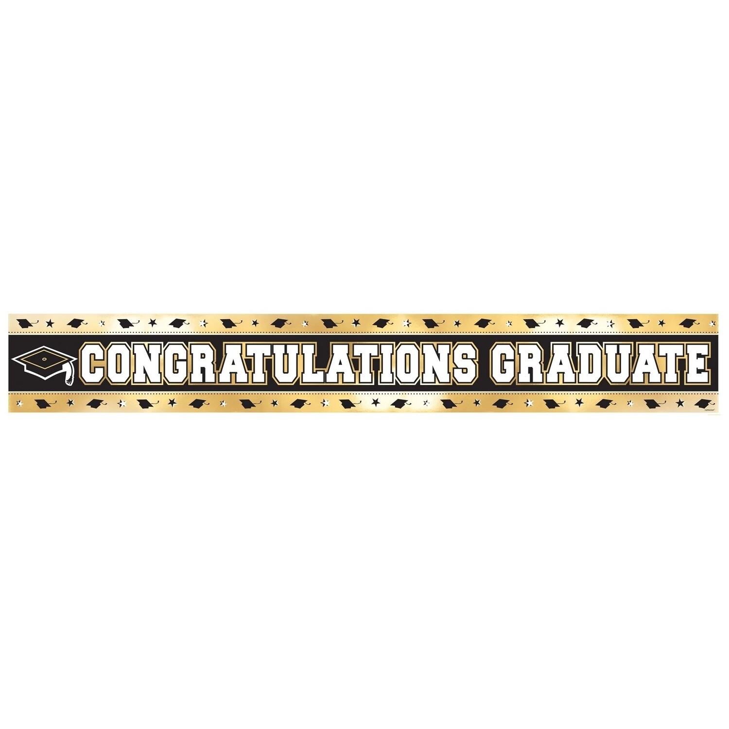 Grad Foil Banner - Black, Silver, Gold